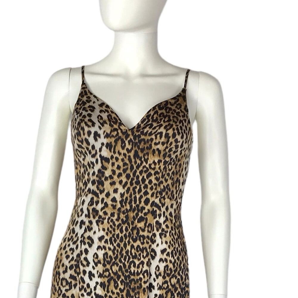 Express Leopard Animal Print Slip Midi Brow & Bla… - image 6